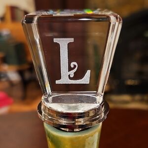 Cypress Home Monogram Letter "L" Etched Decorative Wine Stopper
